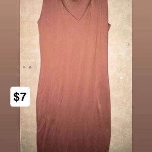 Heart & Hips Sleeveless Tan Midi Dress